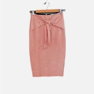ZARA Striped Tie Front Pencil Skirt
